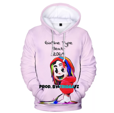 Sudadera Rapero 69 Con Estampado 3D Pink