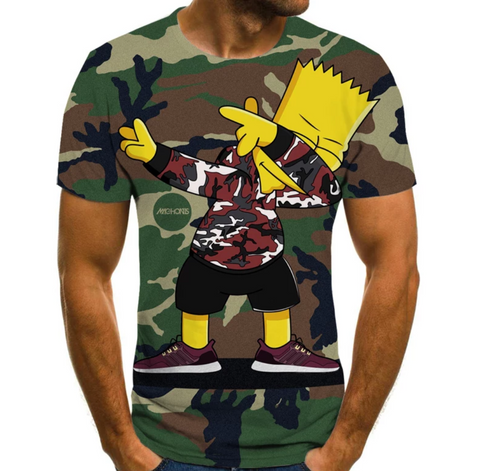 Playera Con Estampado 3D DeLos Simpsons Camiseta