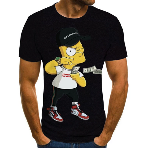 Camiseta Con Estampado 3D Los Simpsons Bart Con Estilo