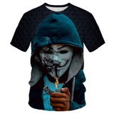 Camiseta Con Estampado 3D Payaso HIP-HOP