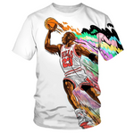 Camiseta De Baloncesto Con Estampado 3D Multicolor (verano)