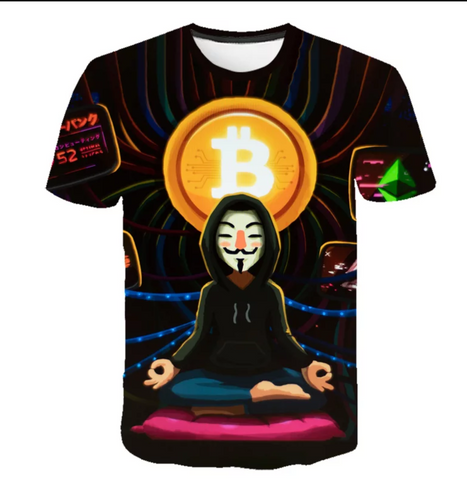 Camiseta Con Estampado 3D BITCOIN Criptomoneda