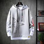 Sudadera gris con capucha y estampado de calle para hombre